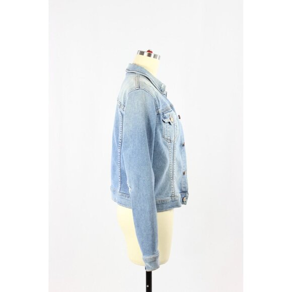 MOTHER The Bruiser Love Gun Cropped Fit Stretch Denim Jacket, Size S - Picture 2 of 16